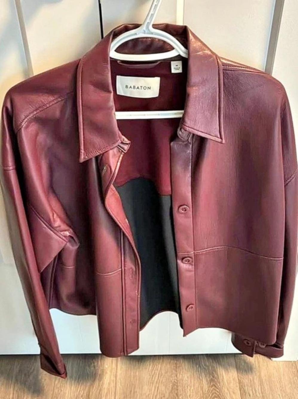 M Babaton Women's Burgundy Leather Jacket
